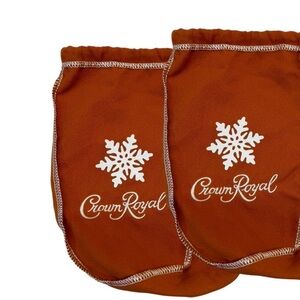 Crown Royal Salted‎ Caramel limited edition 2 bags rust-colored snowflake design